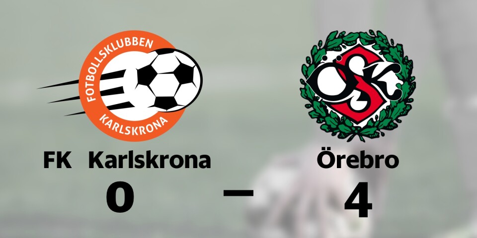 Förlust för FK Karlskrona hemma mot Örebro