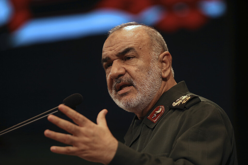 Generalmajor Hossein Salami vid det iranska revolutionsgardet. Arkivbild.