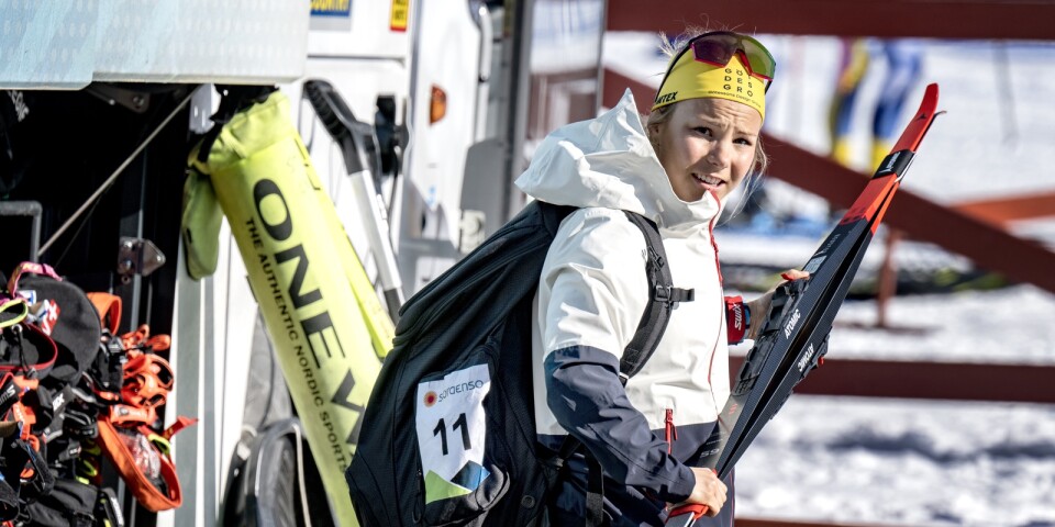 Johanna Hagström, som numera bor i Falun, körde världscupdistansen i UIF-dressen.