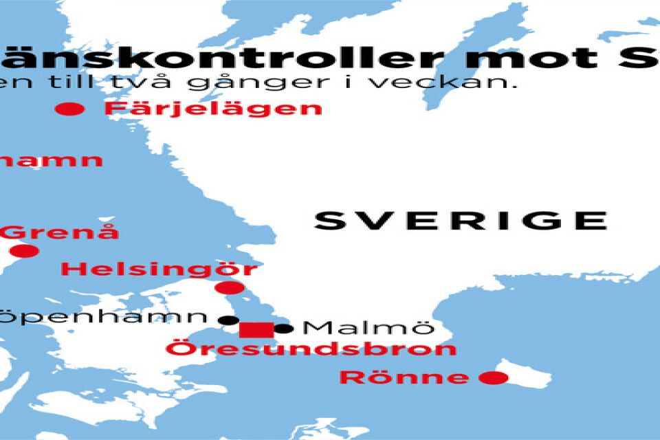 Danmark inför gränskontroller mot Sverige den 12 november.