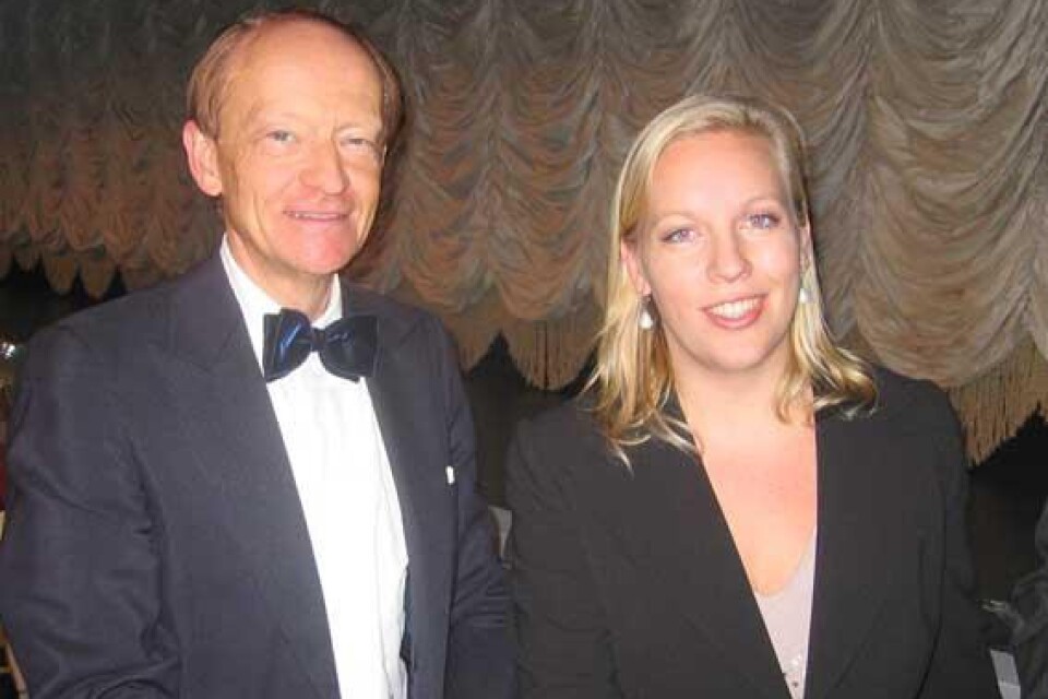 Carl-Johan Westholm, ratiorådets sekreterare, med Timbros nuvarande chef Maria Rankka.