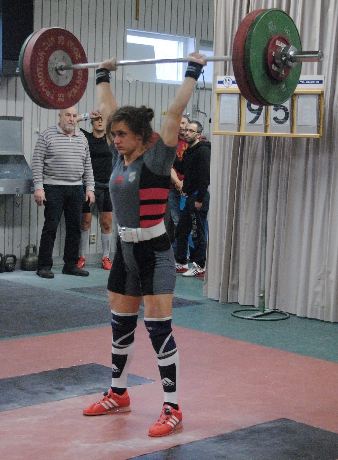 Daniela Gherman satte nytt skånskt seniorrekord i stöt med 95 kilo.       Foto: Jan Rydén