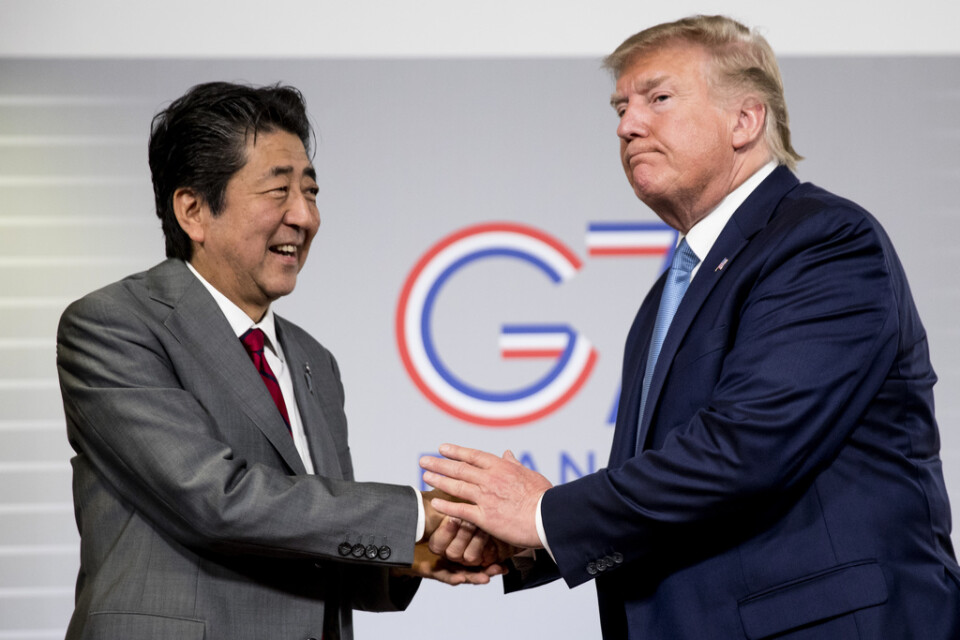 Japans premiärminister Shinzo Abe och USA:s president Donald Trump.