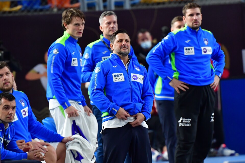 Sloveniens förbundskapten Ljubomir Vranjes under VM-matchen mot Sverige.