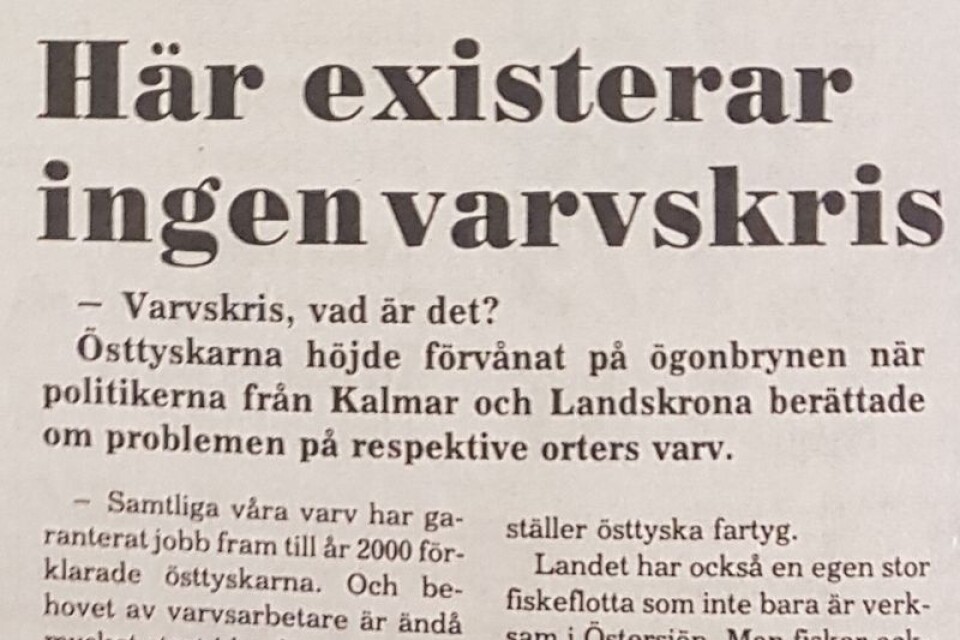 ”Varvskris, vad är det?” undrar östtyskarna enligt Barometern (26/3 1981)