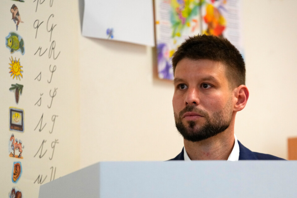 Ledaren för Progressiva Slovakien, Michal Simecka.