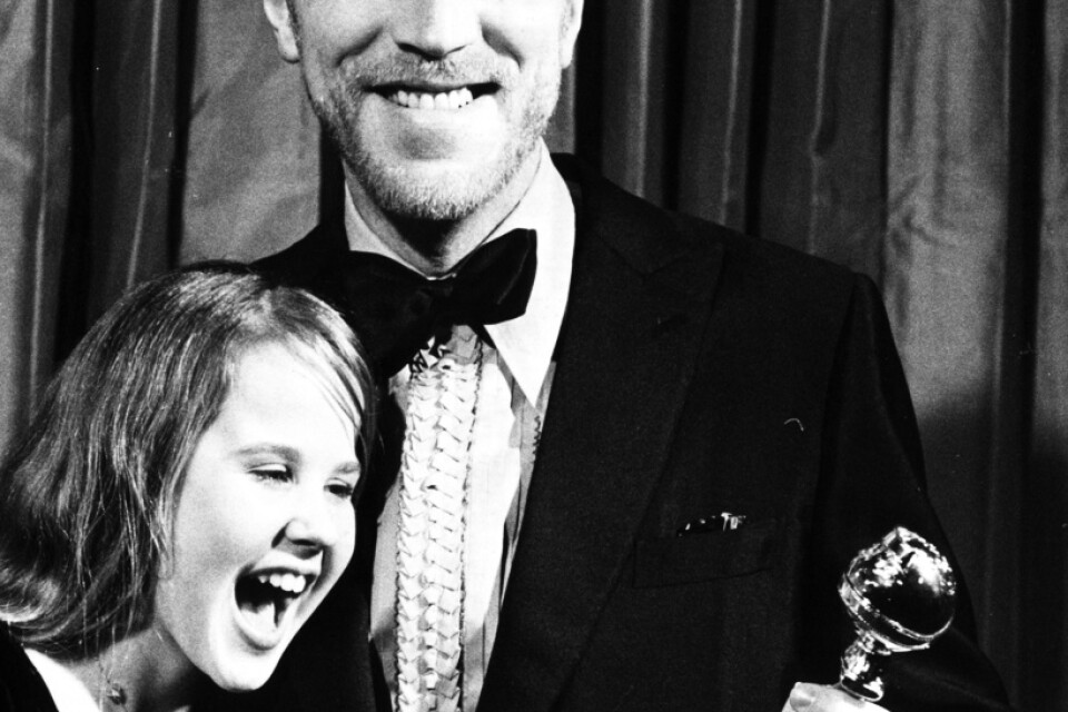 Max von Sydow fick en Golden Globe för sin roll i "Exorcisten". Här är han på prisutdelningen tillsammans med motspelerskan Linda Blair. Arkivbild.