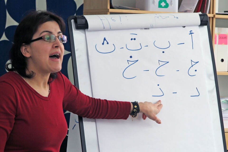 Första lektionen omfattade även en intensivkurs i arabiskt alfabet.