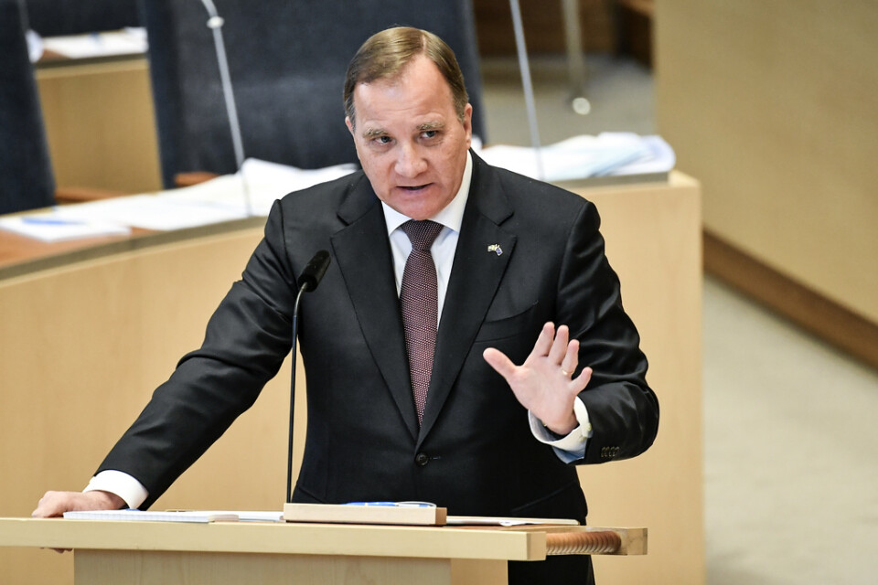 Statsminister Stefan Löfven (S) svarade på frågor i riksdagen.
