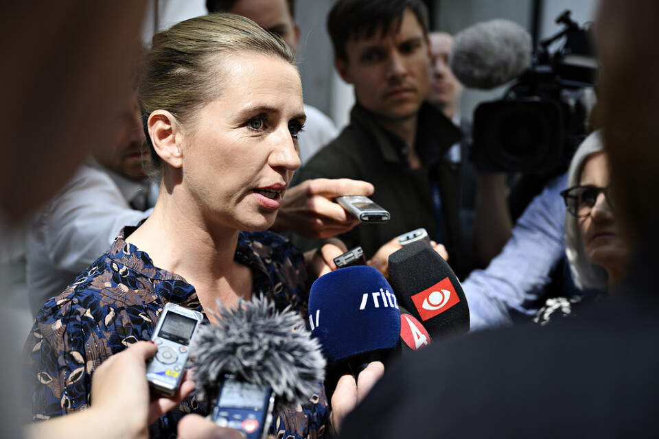 Danska S-ledaren Mette Frederiksen efter eftervalsdebatten hos den danska Publicistklubben, där hon stod i centrum som potentiell ny statsminister i Danmark.