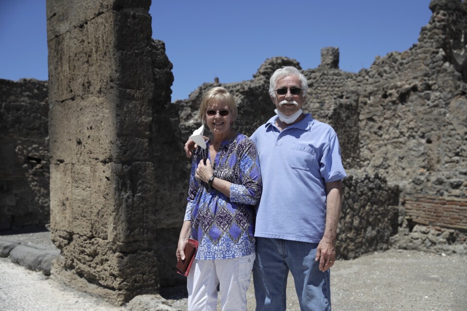 För Colleen och Marvin Hewson från USA skulle besöket i Pompeji vara höjdpunkten på Europaresan. På tisdagen blev det äntligen av.