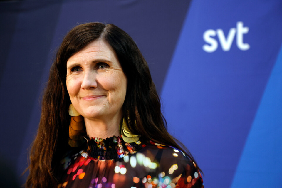 Miljöpartiets språkrör Märta Stenevi (MP) inför SVT:s partiledardebatt.