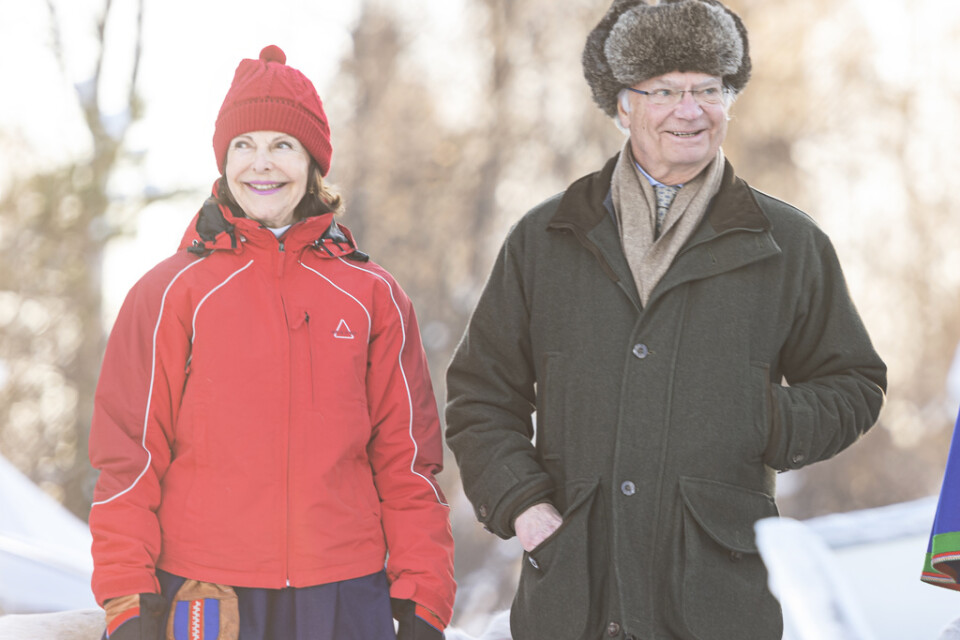 Så här såg det ut i februari 2020, när drottning Silvia och kung Carl Gustaf deltog i det samiska nationaldagsfirandet i Jokkmokk.