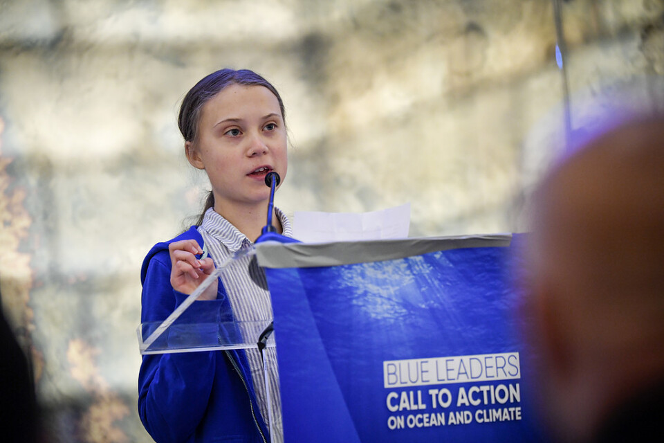 Klimataktivisten Greta Thunberg kommenterar klimatrapport från FN:s klimatpanel IPCC i New York på onsdagen.
