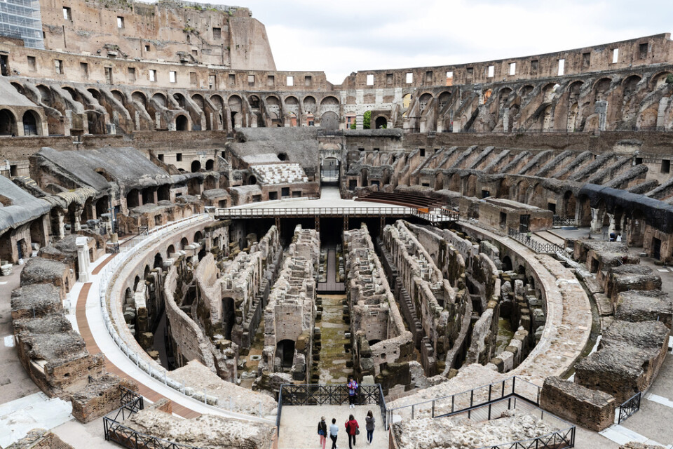 Ett nytt arenagolv ska täcka över labyrinten av utrymmen där gladiatorer och djur vistades – och lika snabbt tas bort. Arkivbild.