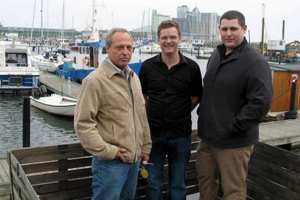 Trion som tar över småbåtshamnen. Från vänster: Ingmar Svensson, Bradley Parris och Jamie Lever. @08 Bildbyline:BILD: MAGNUS WEGERUP