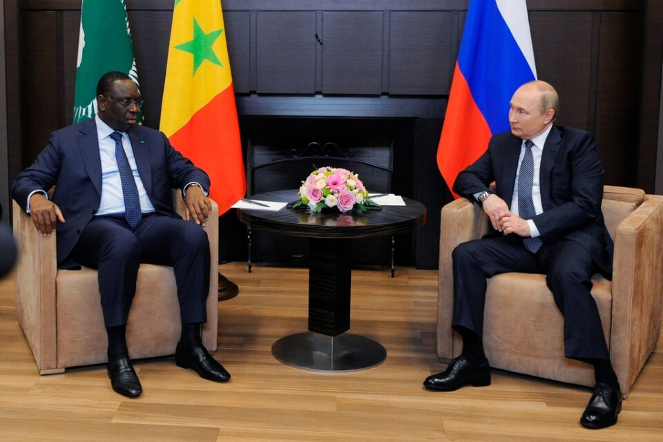 Senegals president Macky Sall, också ordförande i Afrikanska unionen, och Rysslands president Vladimir Putin, möttes i Sotji under fredagen.