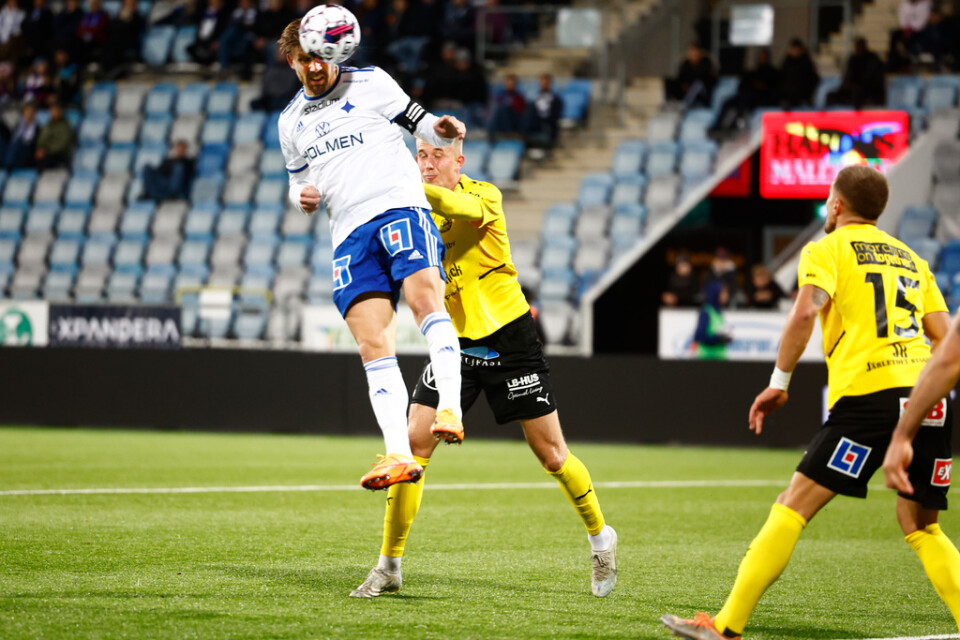 Christoffer Nyman nickar in 1–0 mot Mjällby men utan lagkaptenen kvar på planen tappade hemmalaget 2–0 till 2–2.