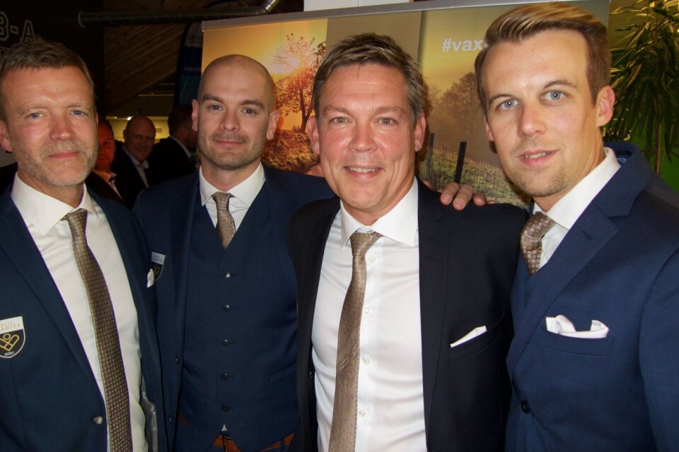 Växjö Charitys kärntrupp, från vänster Fredrik Ottosson, Eric Rosander, Micke Svensson och Kristoffer Dahl.