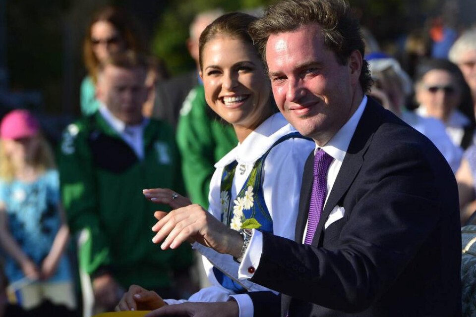 Anledning att fira: Prinsessan Madeleine och Christopher O?Neill vid torsdagens nationaldagsfirande.Foto: Scanpix