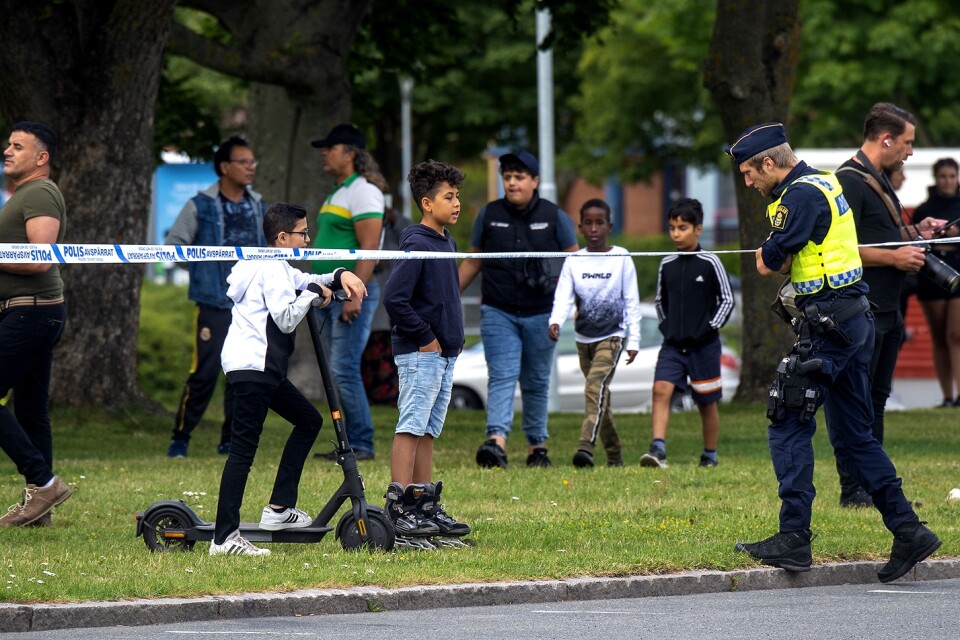 Police cordon off Gamlegården after the shooting.