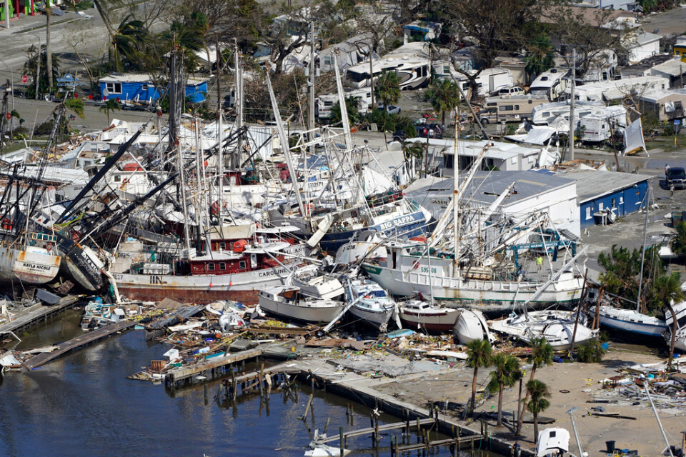 Förstörda båtar i Fort Myers.