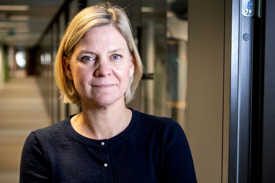Finansminister Magdalena Andersson (S) har ingen inkomstknapp att trycka på..