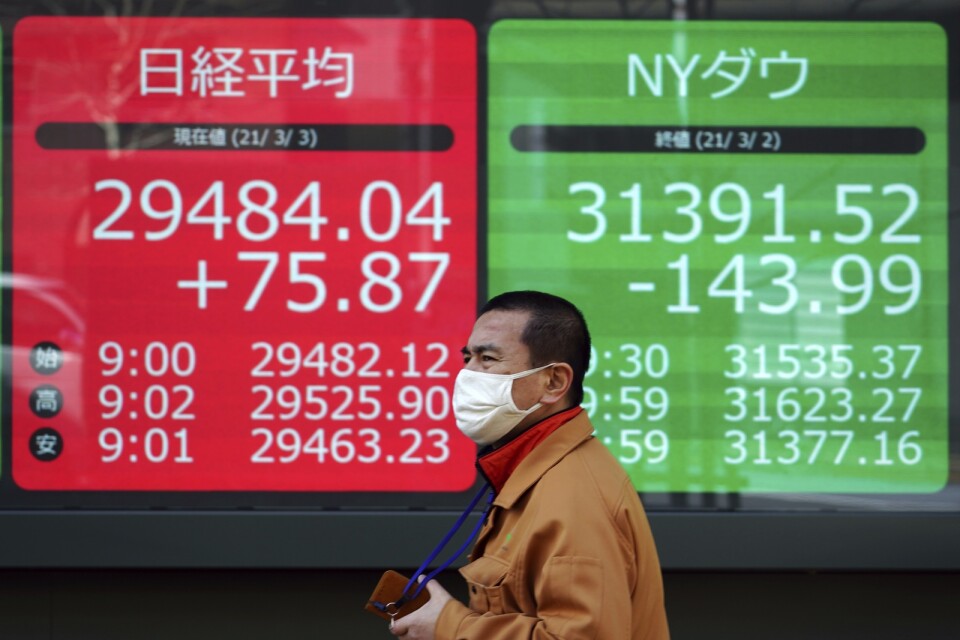 Tokyobörsen steg något på onsdagen. Arkivbild.