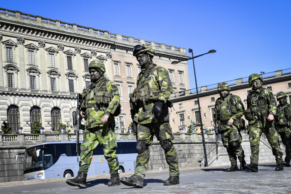 Hemvärnssoldater vid Stockholms slott. Arkivbild.