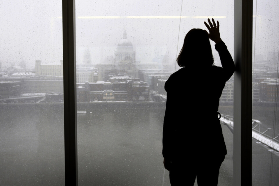 Från en utsiktsplattform på Tate Modern kan besökarna se in i fyra lyxlägenheter med glasväggar. Arkivbild.