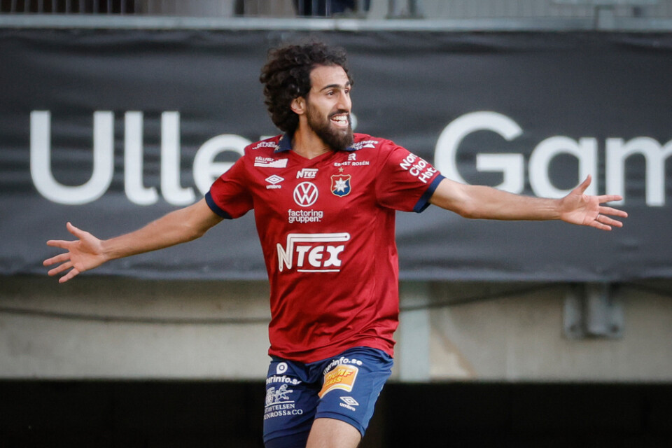 Örgrytes Hady Saleh Karim jublar efter sitt mål i derbyt mot Gais, ett mål som visade sig bli matchens enda.