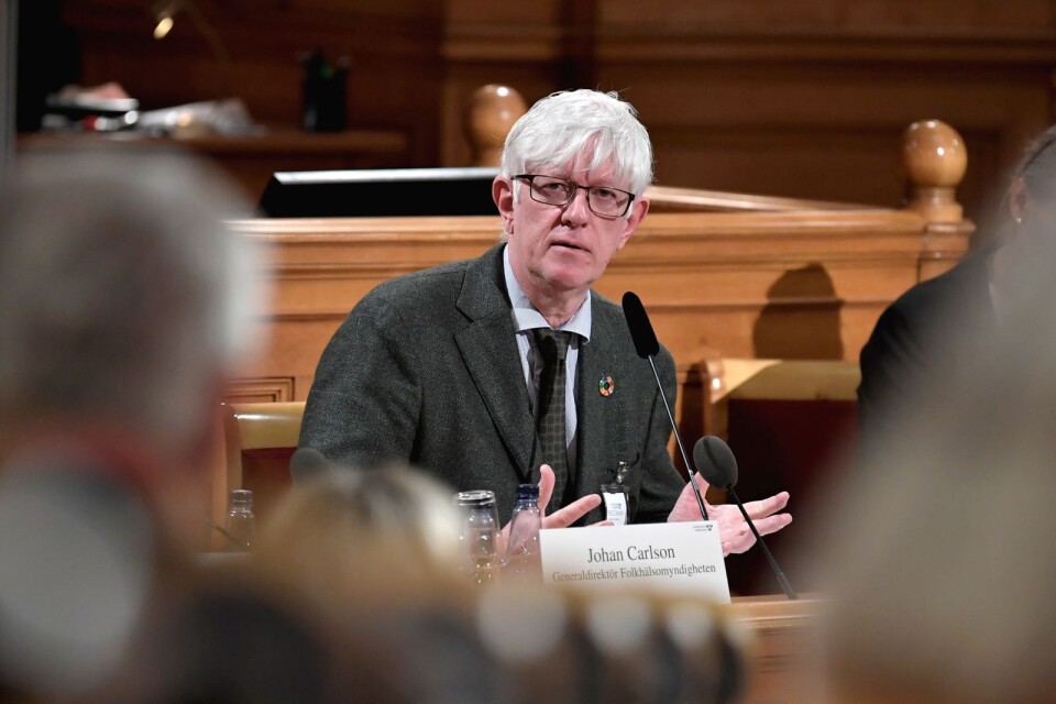 Folkhälsomyndighetens generaldirektör Johan Carlson frågades ut av riksdagens konstitutionsutskott (KU) på fredagen.