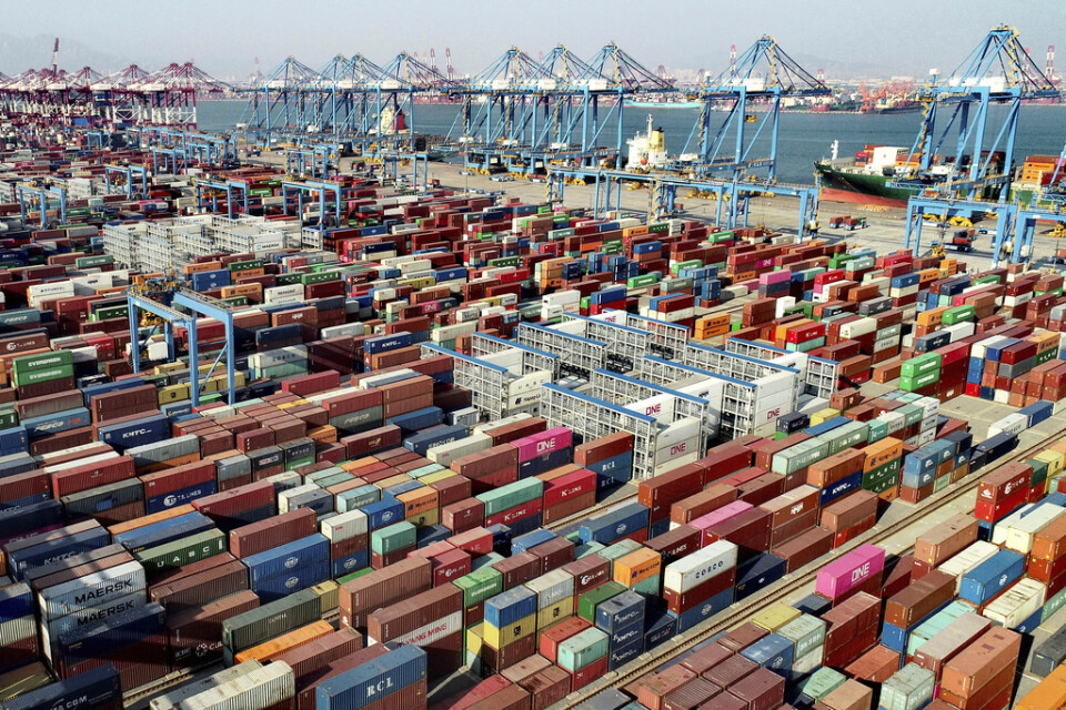 Containerhamnen i kinesiska Qingdao. Arkivbild.