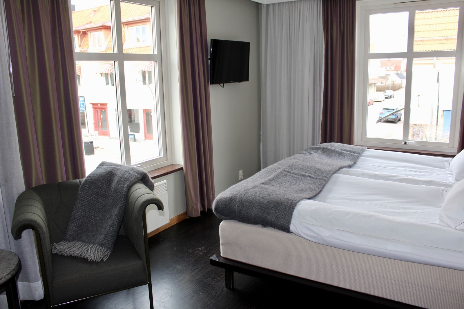 Ett av de 41 rummen på Hotell Borgholm.