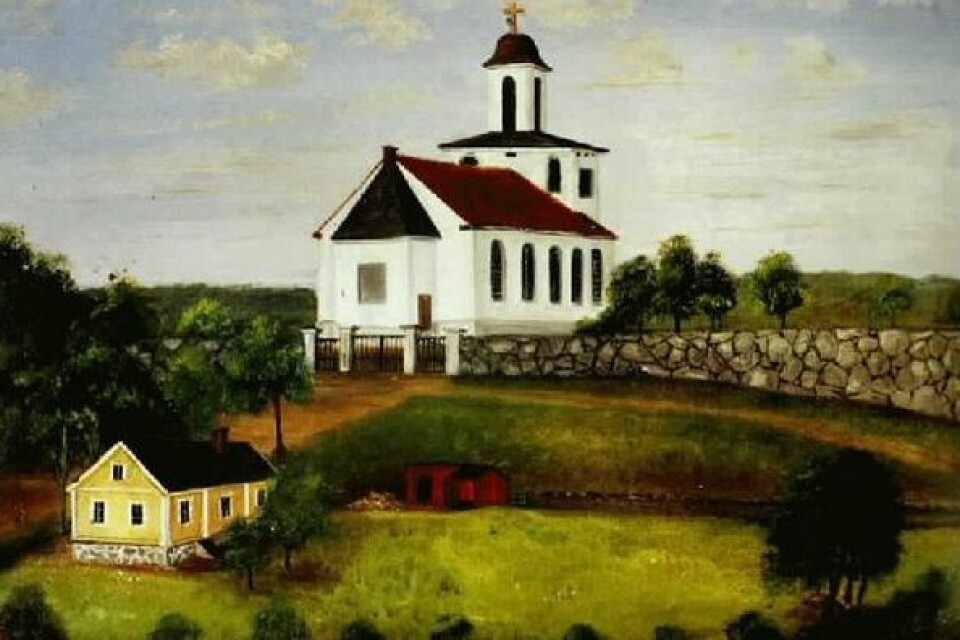 Anton Pettersson var med om att måla kyrkan i Näsum tre gånger. Hans kunskaper inom bladguld kom här till användning.