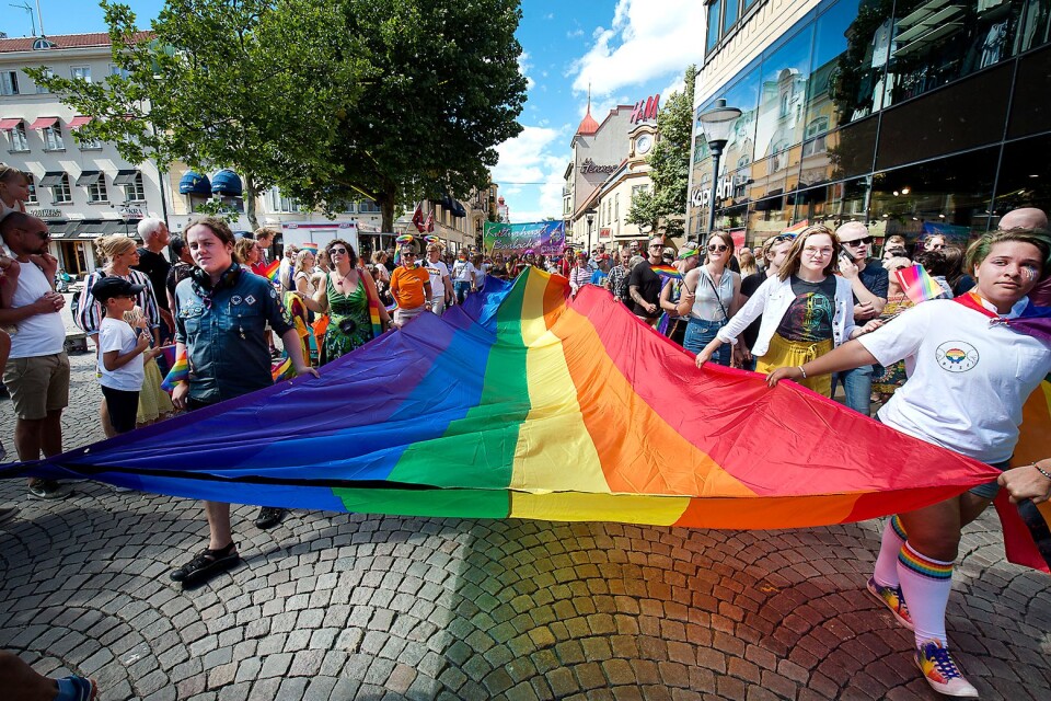 The Pride parade in Kristianstad, 2018.