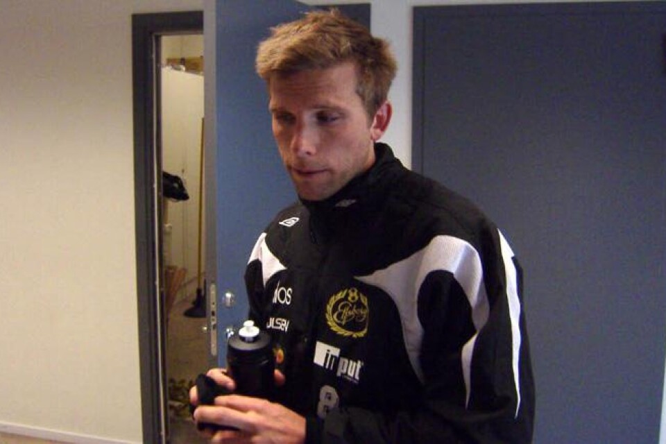 Anders Svensson pustar ut efter fredagens träning.