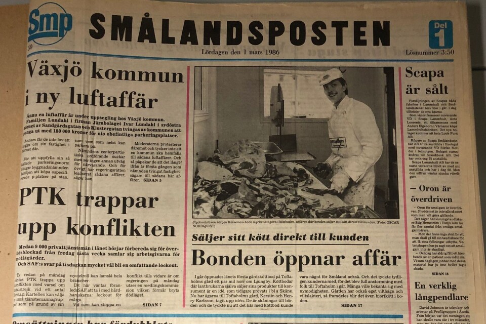 Smålandsposten den 1 mars 1986.
