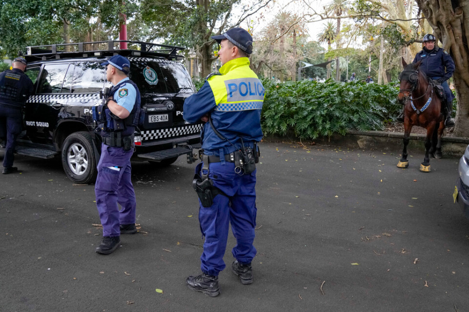 Arkivbild på australisk polis i Sydney i juni.