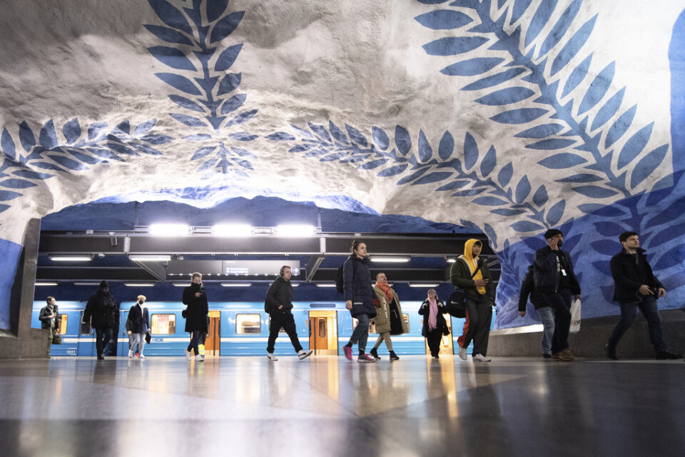 Det var stopp i tunnelbanan mellan T-centralen och Slussen i Stockholm på fredagsmorgonen. Arkivbild.