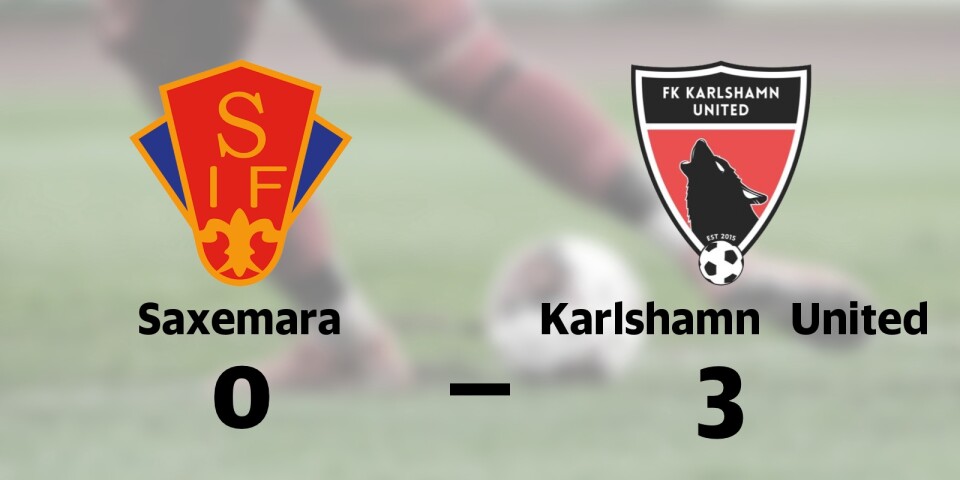 Karlshamn United tog kommandot från start mot Saxemara