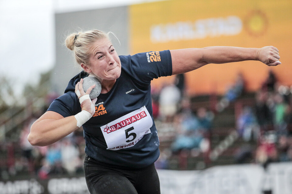 Fanny Roos slog till med ett nytt svenskt rekord i kula. Arkivbild.