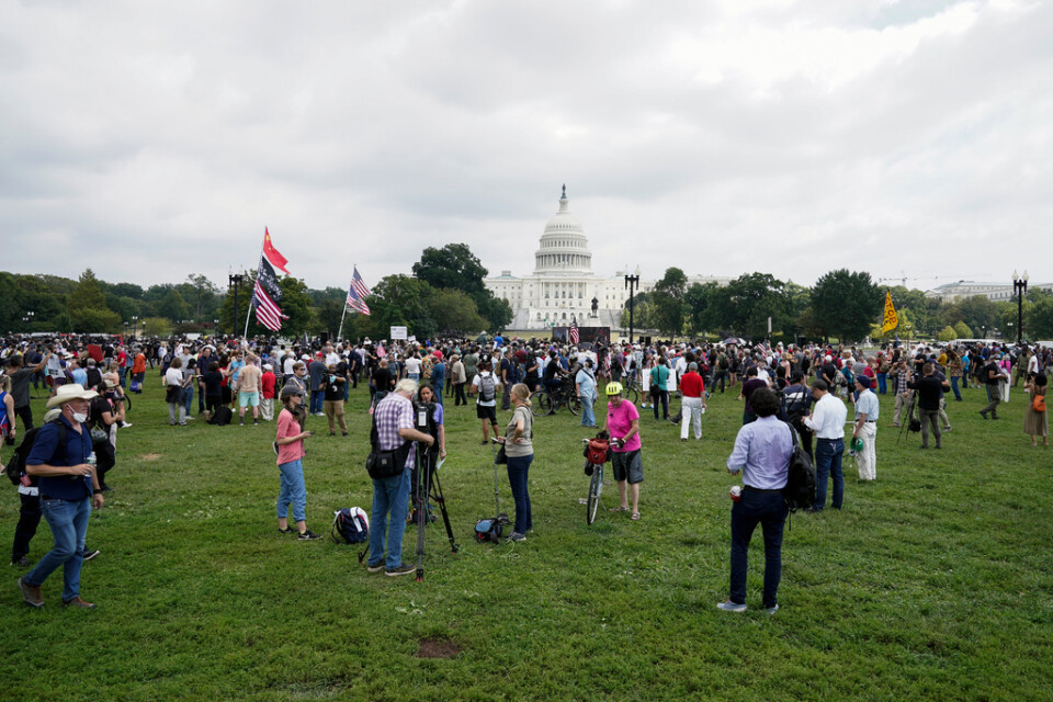 Aktivister samlades utanför Kapitolium på lördagen.