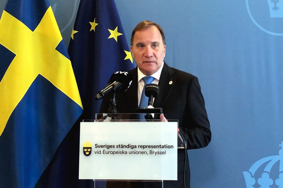 Statsminister Stefan Löfven (S) på den svenska EU-representationen i Bryssel. Arkivbild.