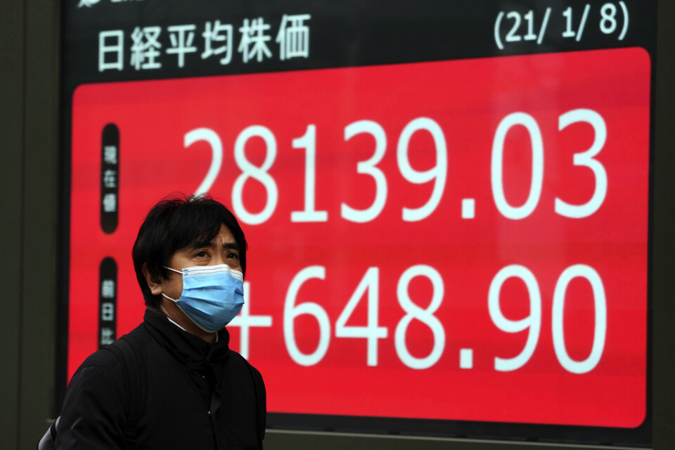 Tokyobörsens Nikkei|225-index klättrar upp 0,6 procent i förmiddagshandeln. Arkivbild.