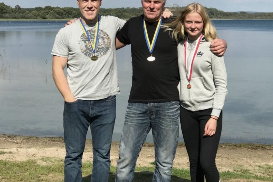Tommy Österberg, Bosse Lindén och Nellie Ekelund åkte alla bra på Levrasjön i Bromölla.
Foto: PRIVAT