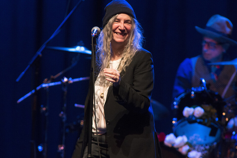 Patti Smith får Joe Hill Memorial Music Award för 2019. Arkivbild.