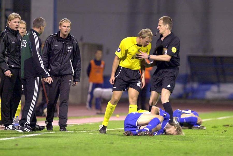 2004: Elfsborg spelar mot Dinamo Zagreb i Zagreb, Kroatien i Uefa-cupen