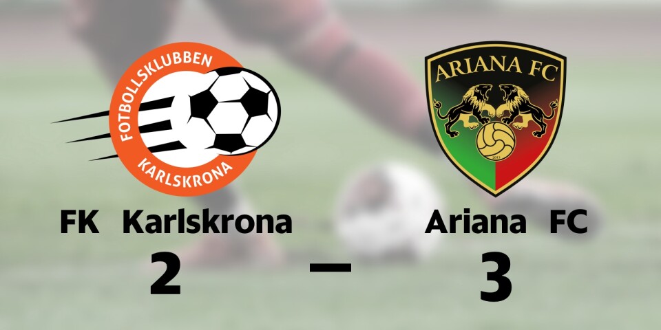 Förlust för FK Karlskrona hemma mot Ariana FC