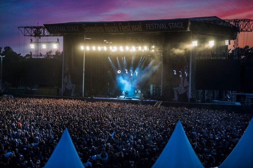 Ozzy Osbourne samlade ihop en stor publik under konserten på Festival stage.